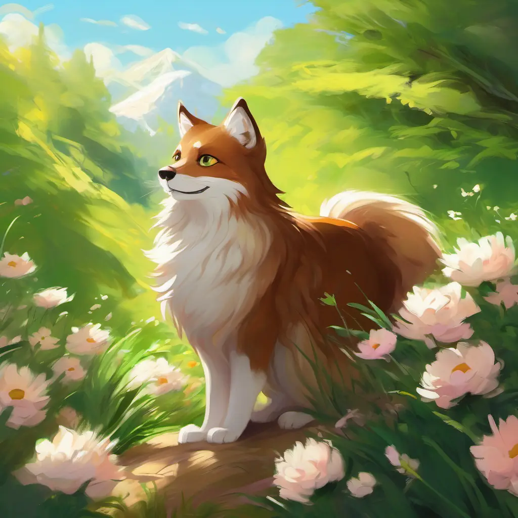Concluding how Brown fur, warm brown eyes, small and energetic and White fur, bright green eyes, slender and graceful's friendship blossomed.
