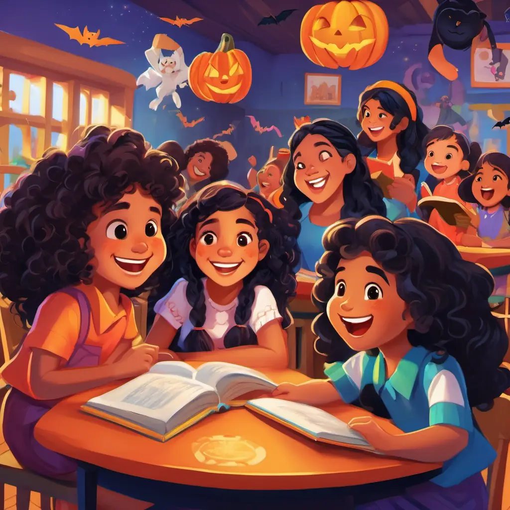 The page shows A little Samoan girl with long, curly hair and a bright smile and her friends sitting together in a colorful classroom, playing games, singing, and reading books. They all have joyful expressions on their faces.