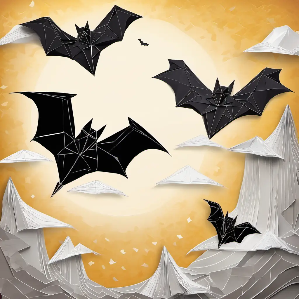 The black bat with a cape fluttering, making scary sounds, as the bumbling bandits run off.