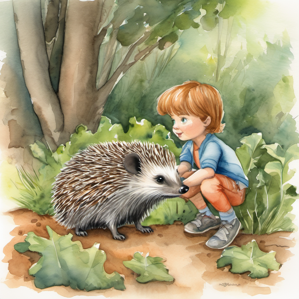 Coco's curiosity made her approach the bush slowly. To her surprise, she found a hedgehog named Harry hiding there. Harry seemed scared and explained that he had lost his way home. Coco knew she had to do the right thing, so she offered to help Harry find his way back.