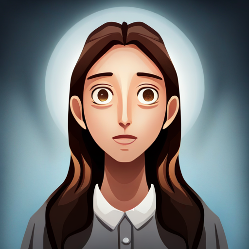 Brave girl with brown hair and determined eyes with a lightbulb above her head