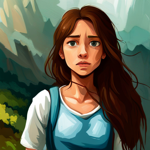Brave girl with brown hair and determined eyes talking her way out of danger