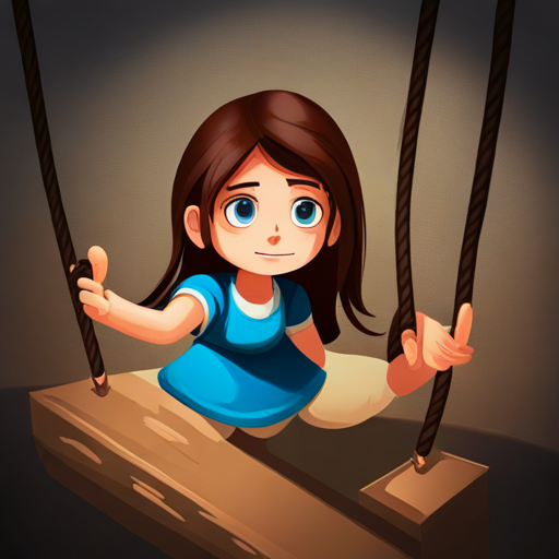 Brave girl with brown hair and determined eyes setting up a trap with a rope