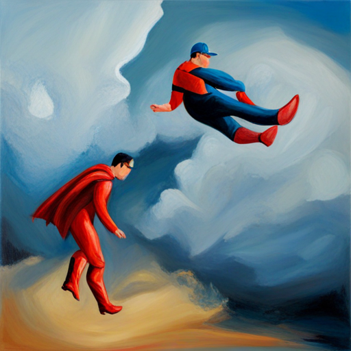 Trouble, needed help, superheroes flying to rescue