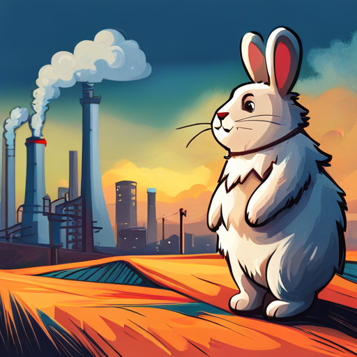 Fluffy rabbit discovers strange fumes near factory