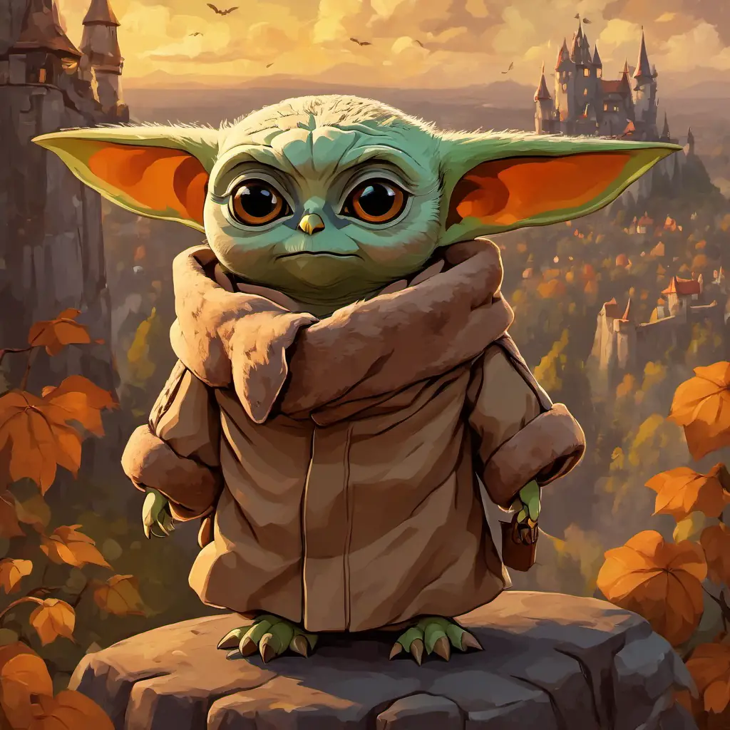 The text introduces a wise owl who guides PEBabyYoda towards the castle.