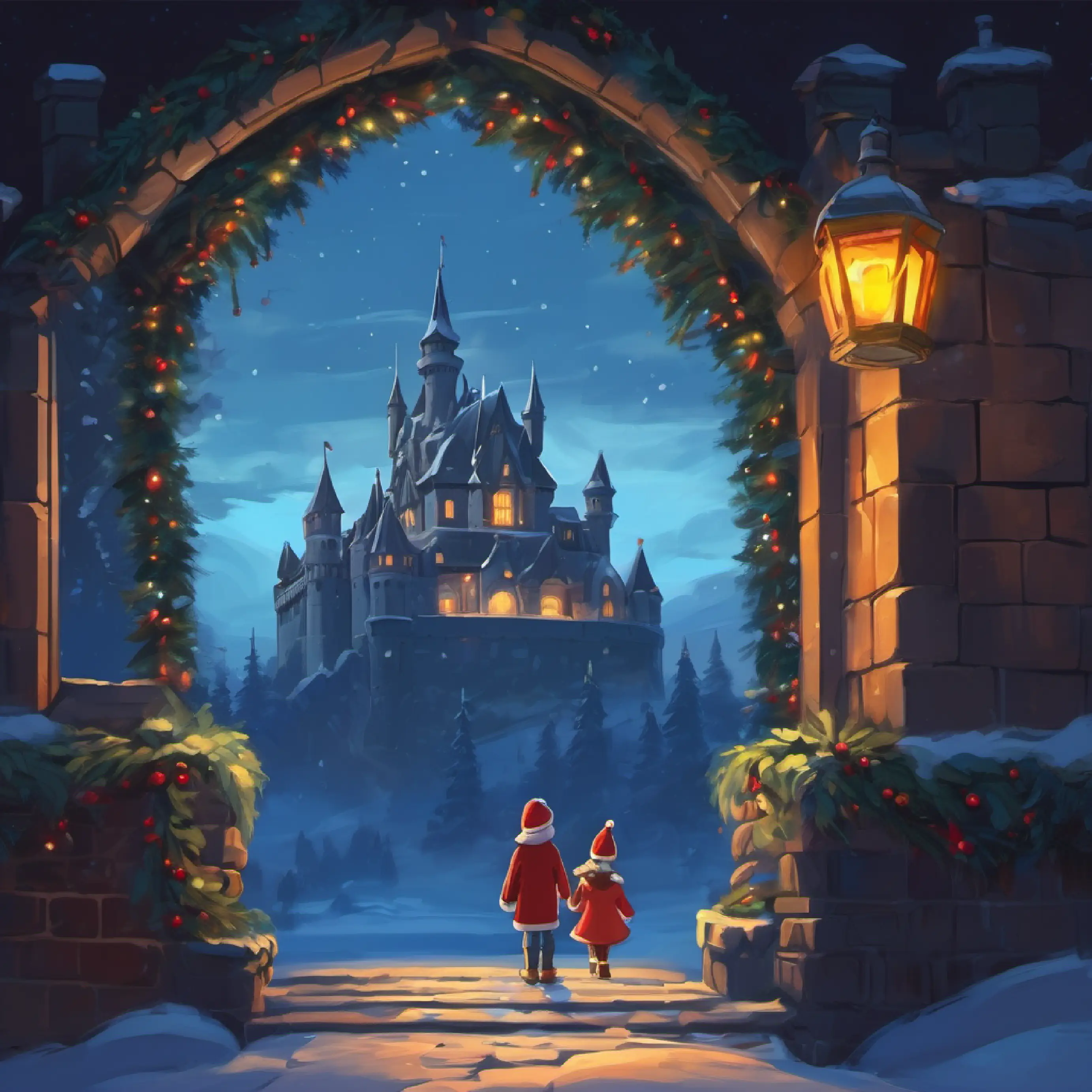 Main character sees the outline of a haunted castle.