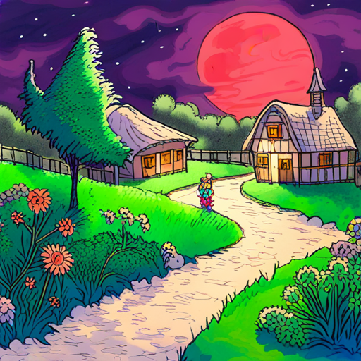 Bright moonlight brings the garden to life