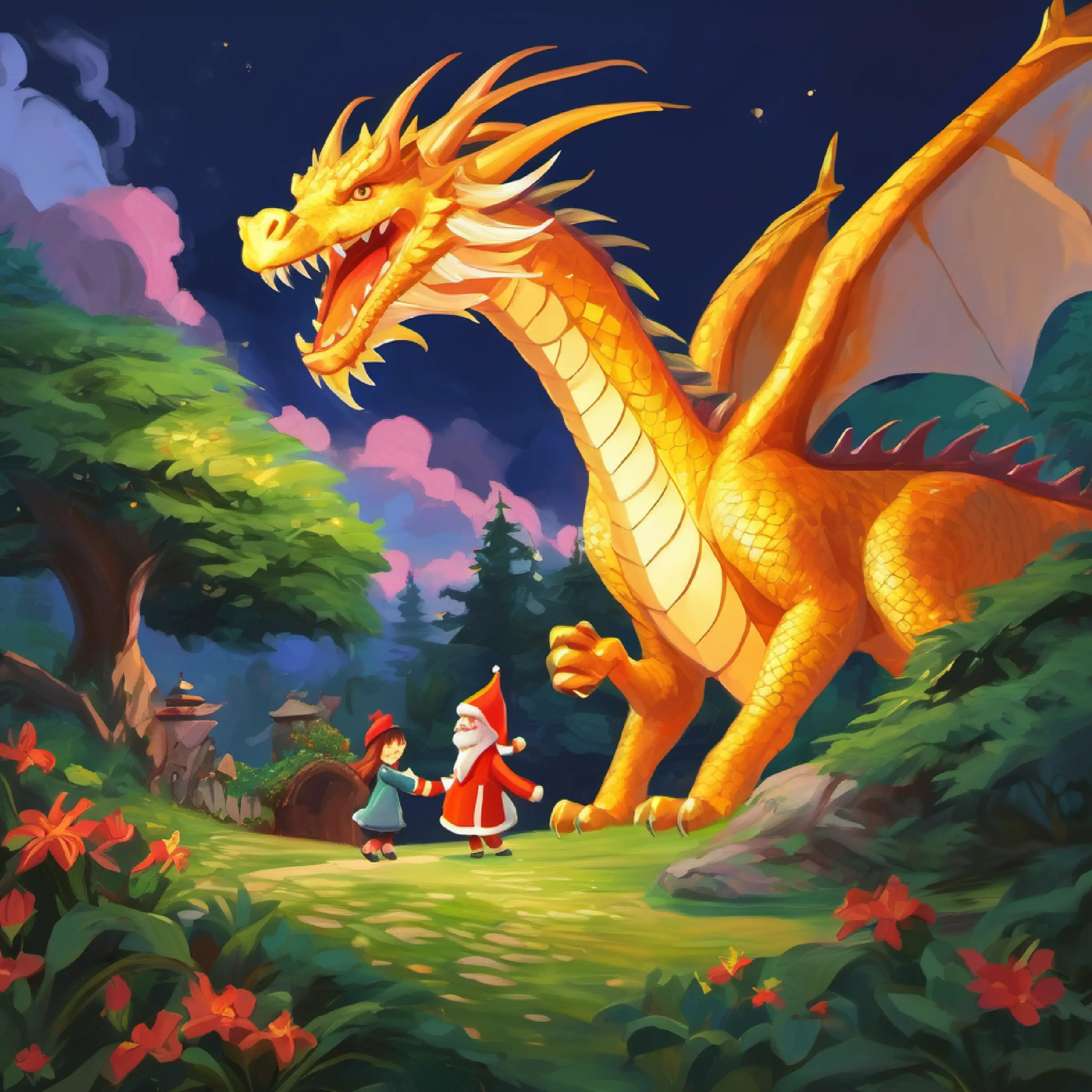 The dragon's initial aggression and Lily's compassionate approach leading to understanding and friendship.