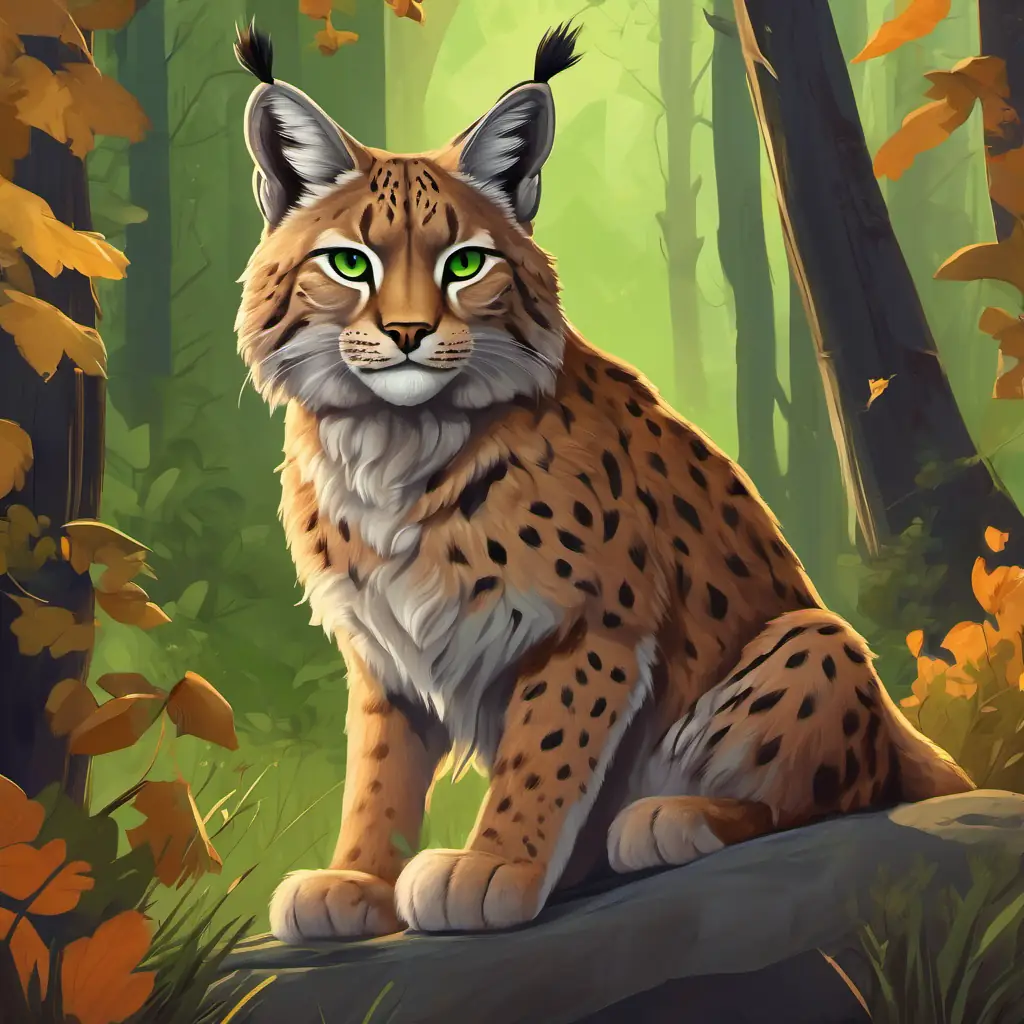 The story takes place in Lorca, a beautiful city. Iberian Lynx with sandy-brown fur and green eyes is an Iberian Lynx with sandy-brown fur and green eyes. He loves exploring forests.