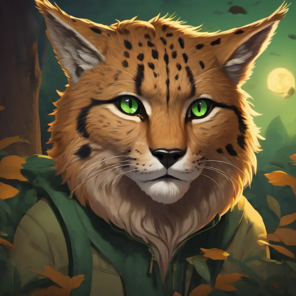 Iberian Lynx with sandy-brown fur and green eyes is sad because his friends are disappearing. He needs to save his kind and seeks help from a human friend.