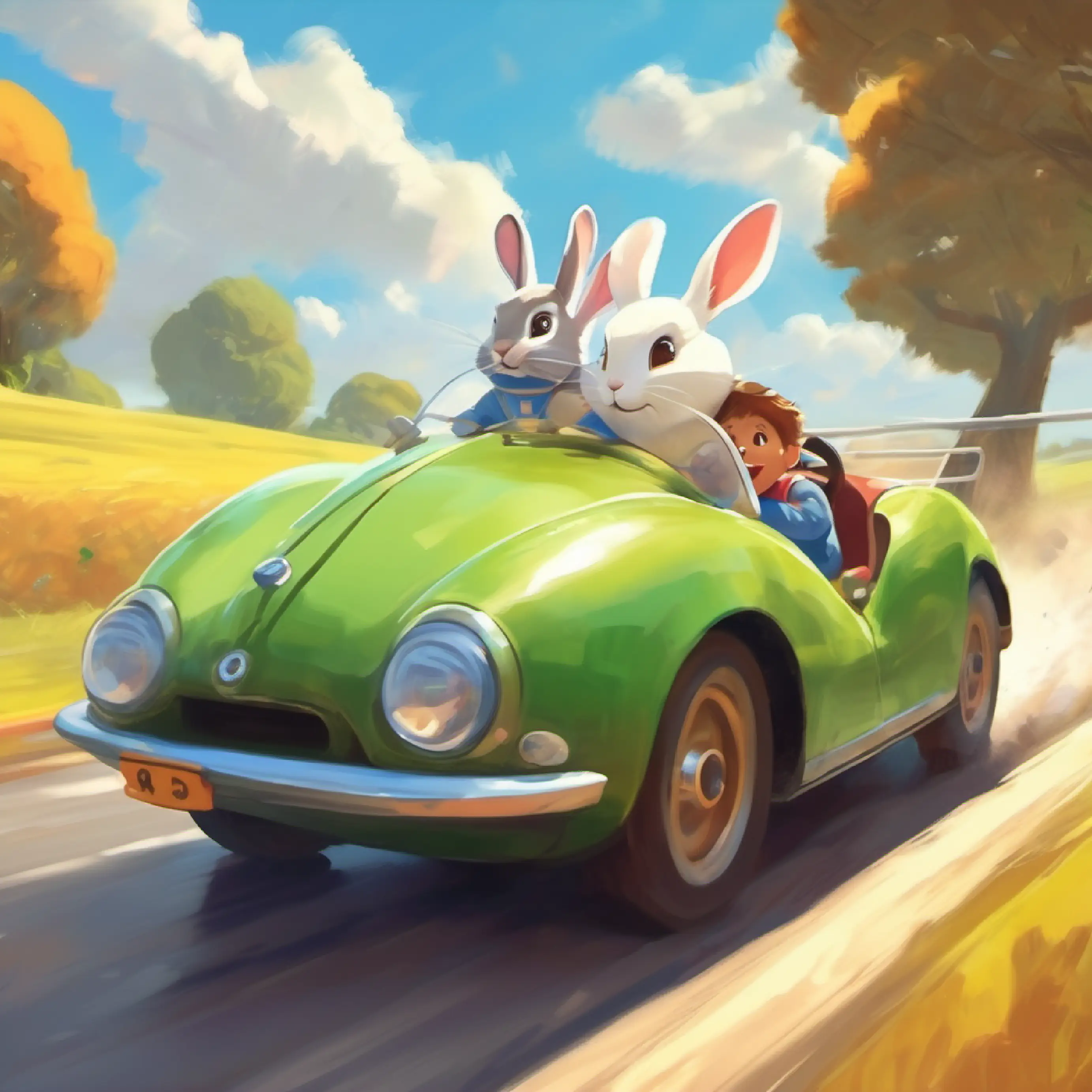 Racing with rabbits, a fun competition begins.