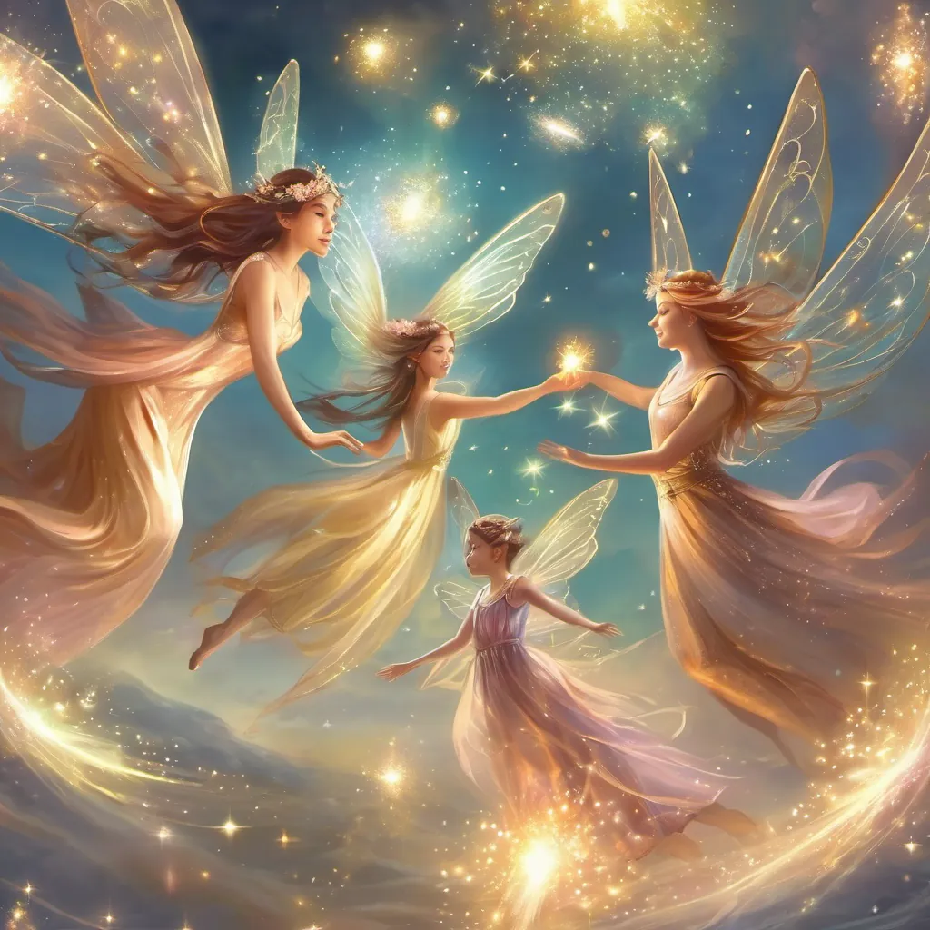 sparkling fairies flying 