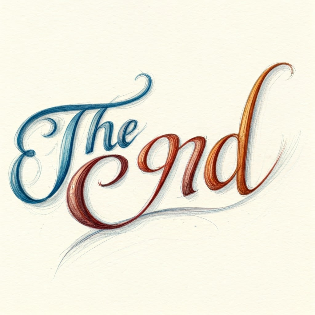 The words 'The End' written in cursive
