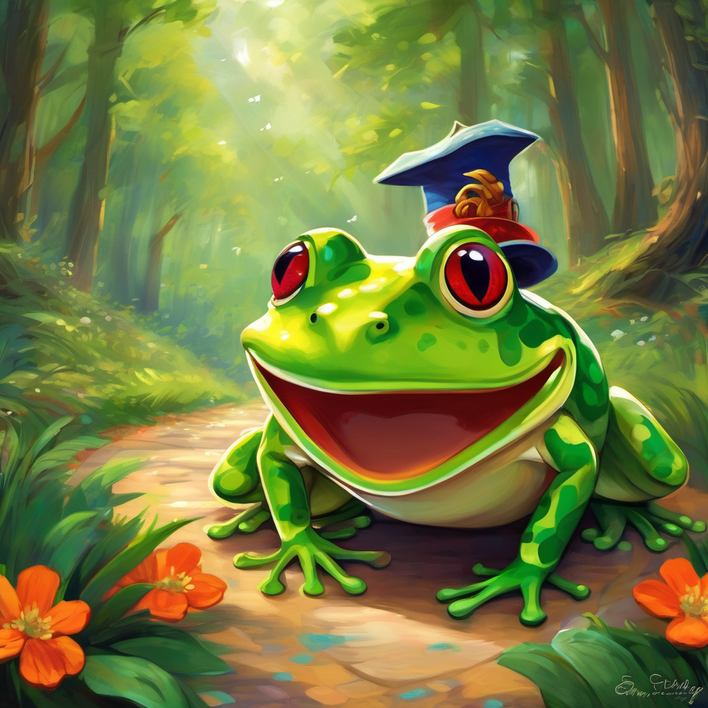 From that day on, Freddy lived a life filled with joy, never forgetting his big dreams. He became an inspiration to his friends and showed them that, even in the face of challenges, it is important to believe in oneself. And so, dear children, the story of Freddy the frog teaches us all an important lesson: Dream big, even if your dreams seem impossible. Embrace who you are and have faith in your unique abilities, for that is what truly makes you special. Remember, the only limit to your dreams is the limit you set for yourself.