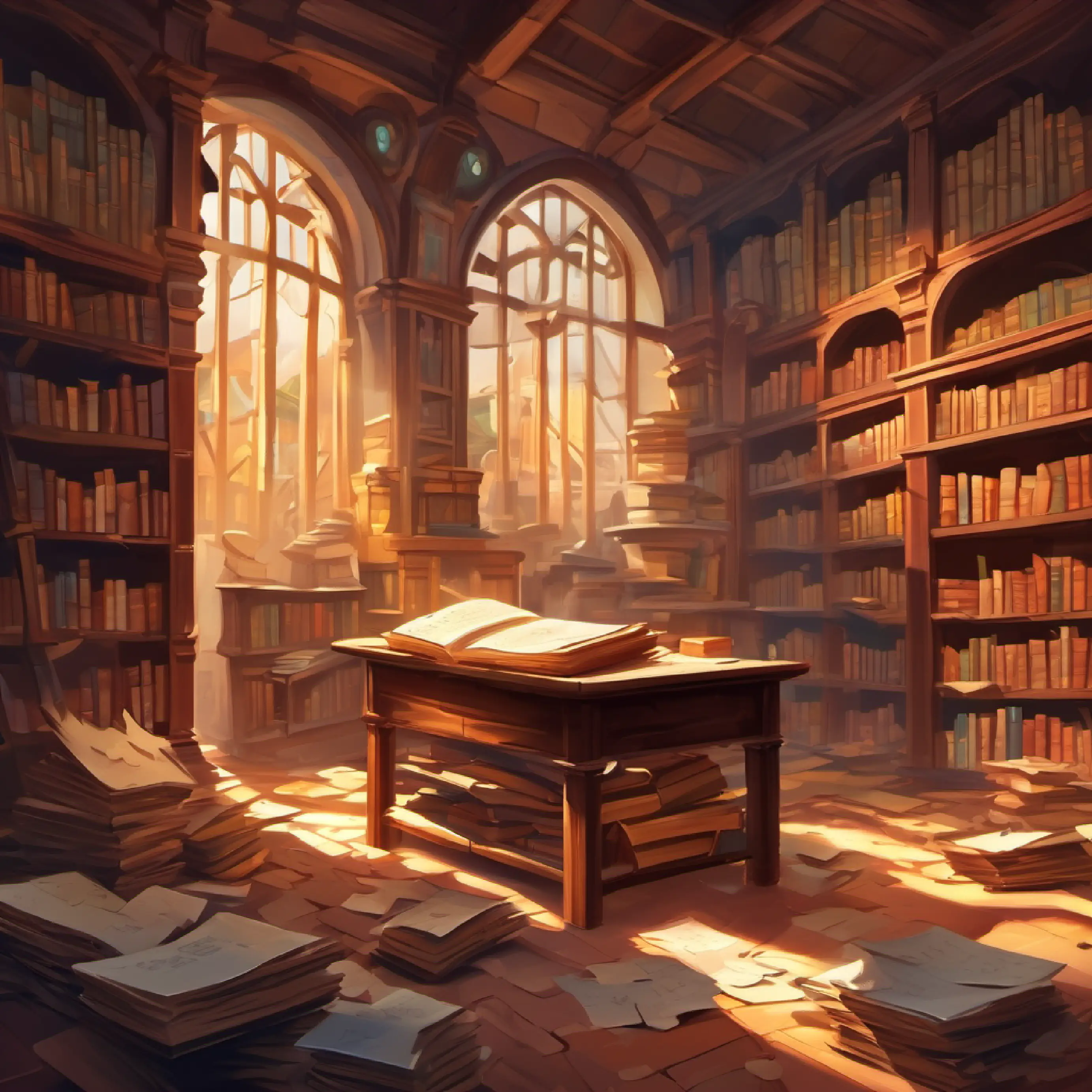 Introduction of the old library, solving a puzzle involving torn pages and a mysterious message.