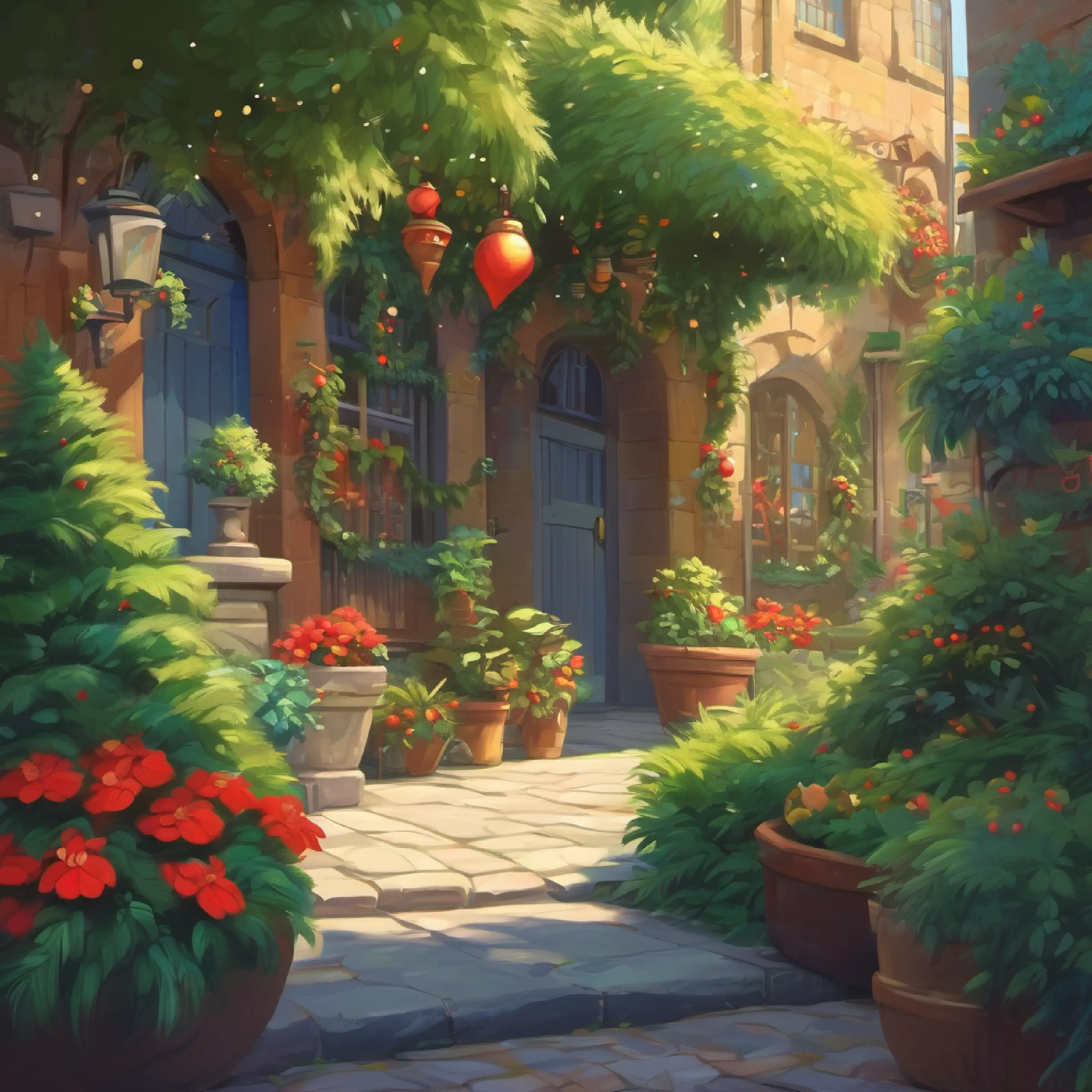 Secret garden in a busy town, untouched and hidden.