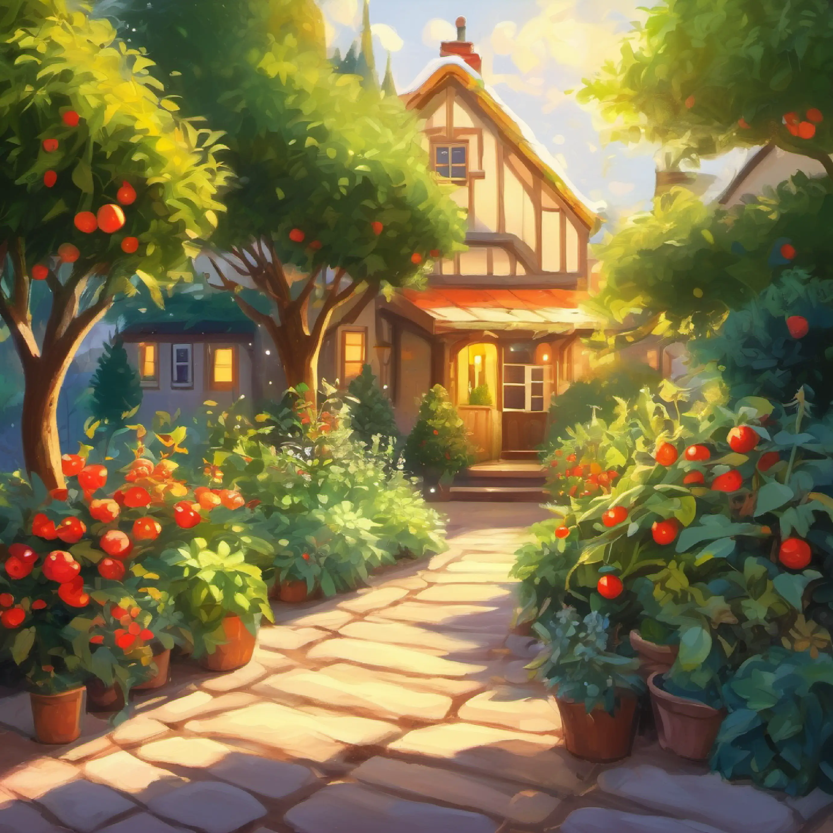 Observation of sunlight nurturing the garden, symbiotic relationship.