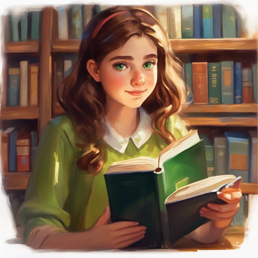 Lunchtime reflection, Curious girl, brown hair, green eyes, always with a book in hand expresses sentiments about missing familiar school elements.