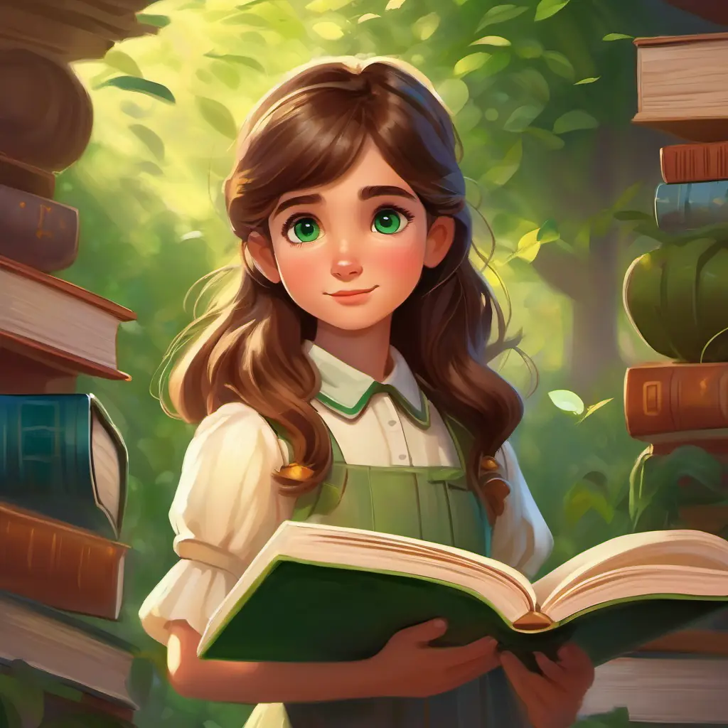 Curious girl, brown hair, green eyes, always with a book in hand's recognition for her inquisitive nature at the ceremony.