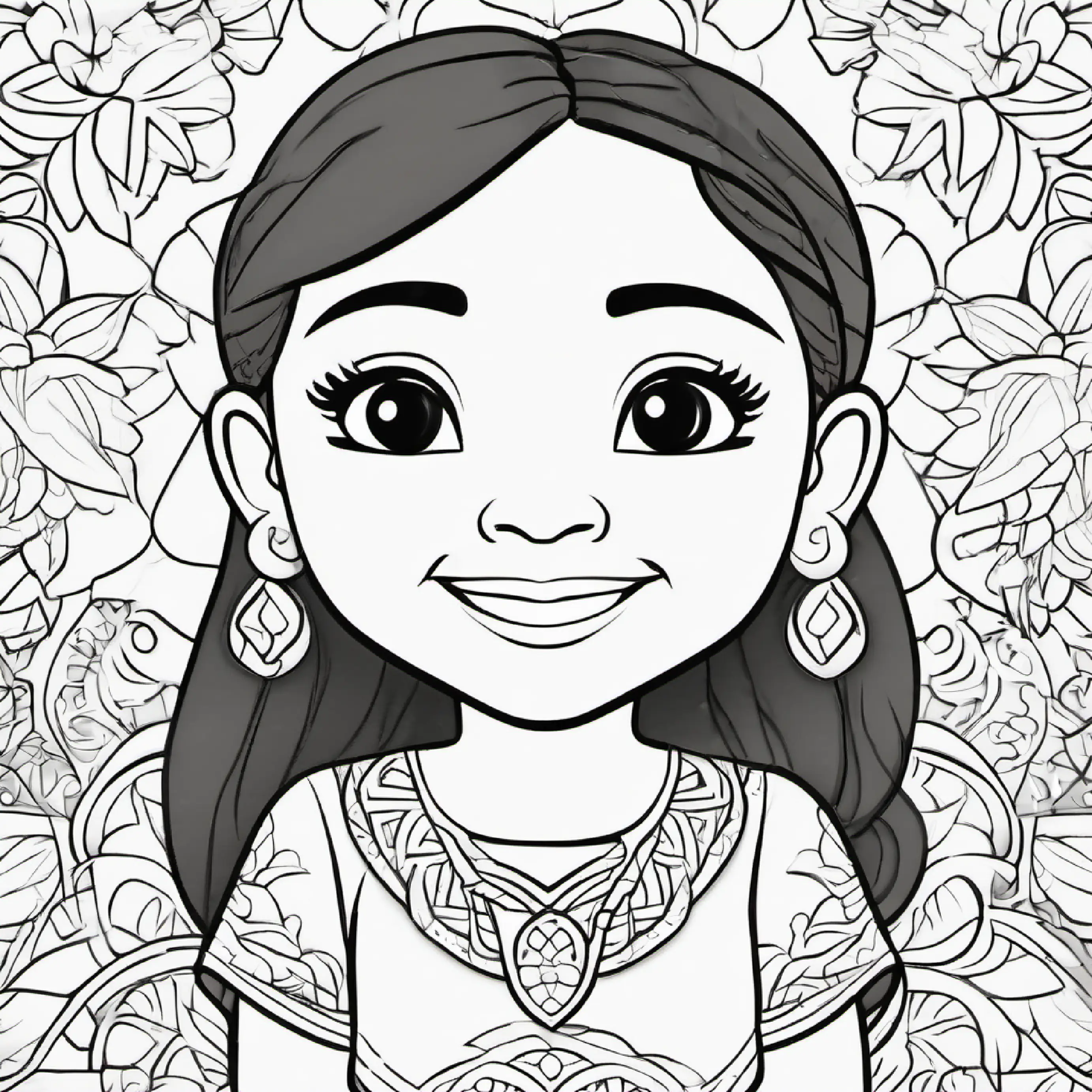 Happy Samoan girl, brown skin, dark brown eyes, cheerful has learned all months, happy conclusion.