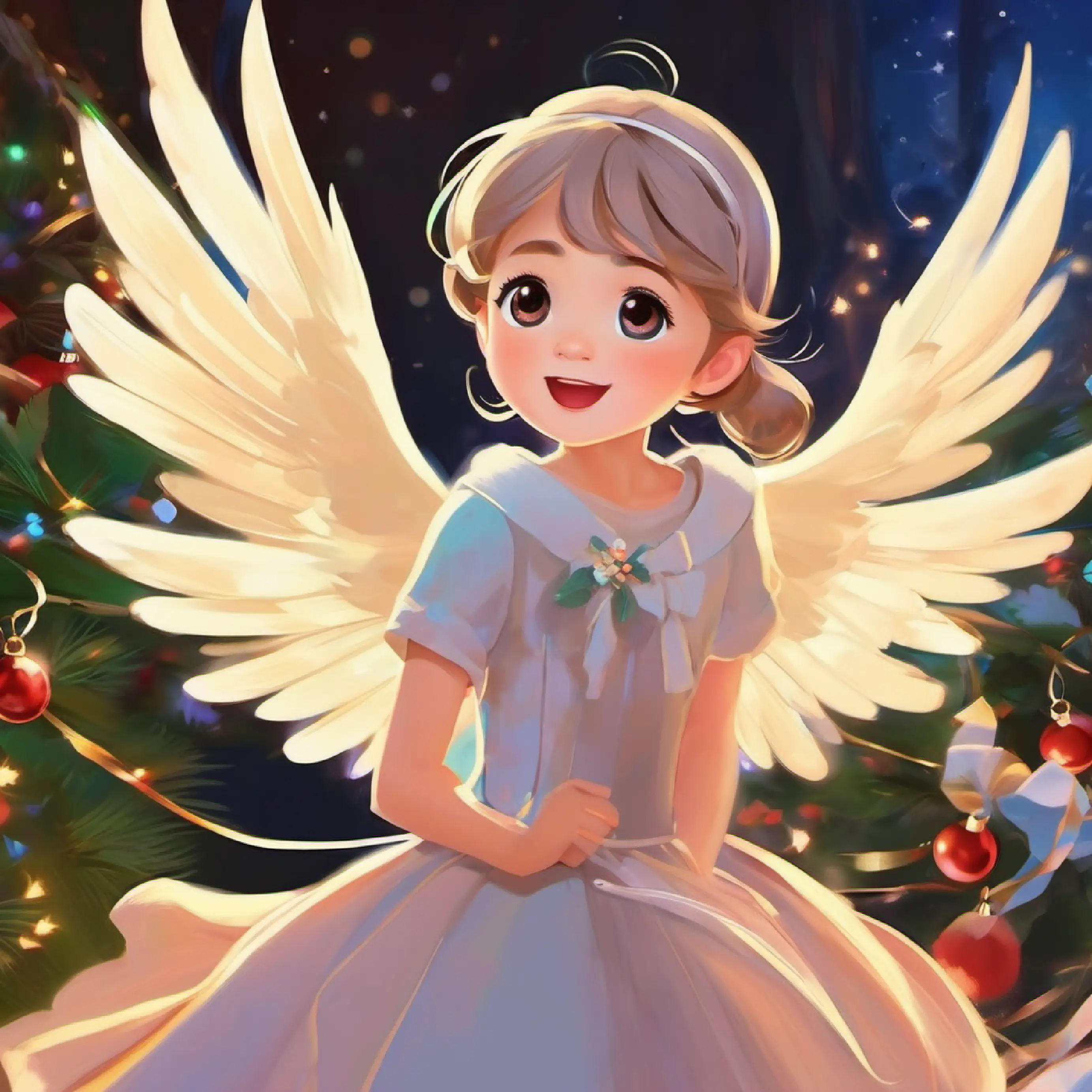 Small, with pale wings, kind eyes, energetic, youthful appearance sings, vine reacts, resolution begins, Small, with pale wings, kind eyes, energetic, youthful appearance's courage grows