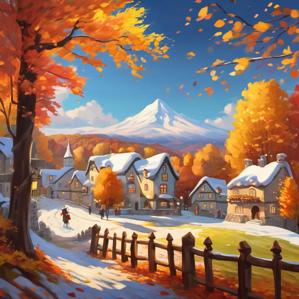 Final admiration, snow village completion, rewarding view.