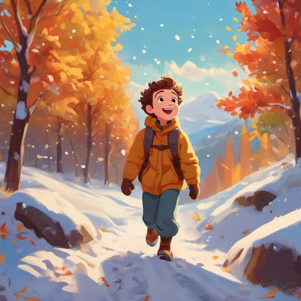 Lars is a boy who is excited in the snow