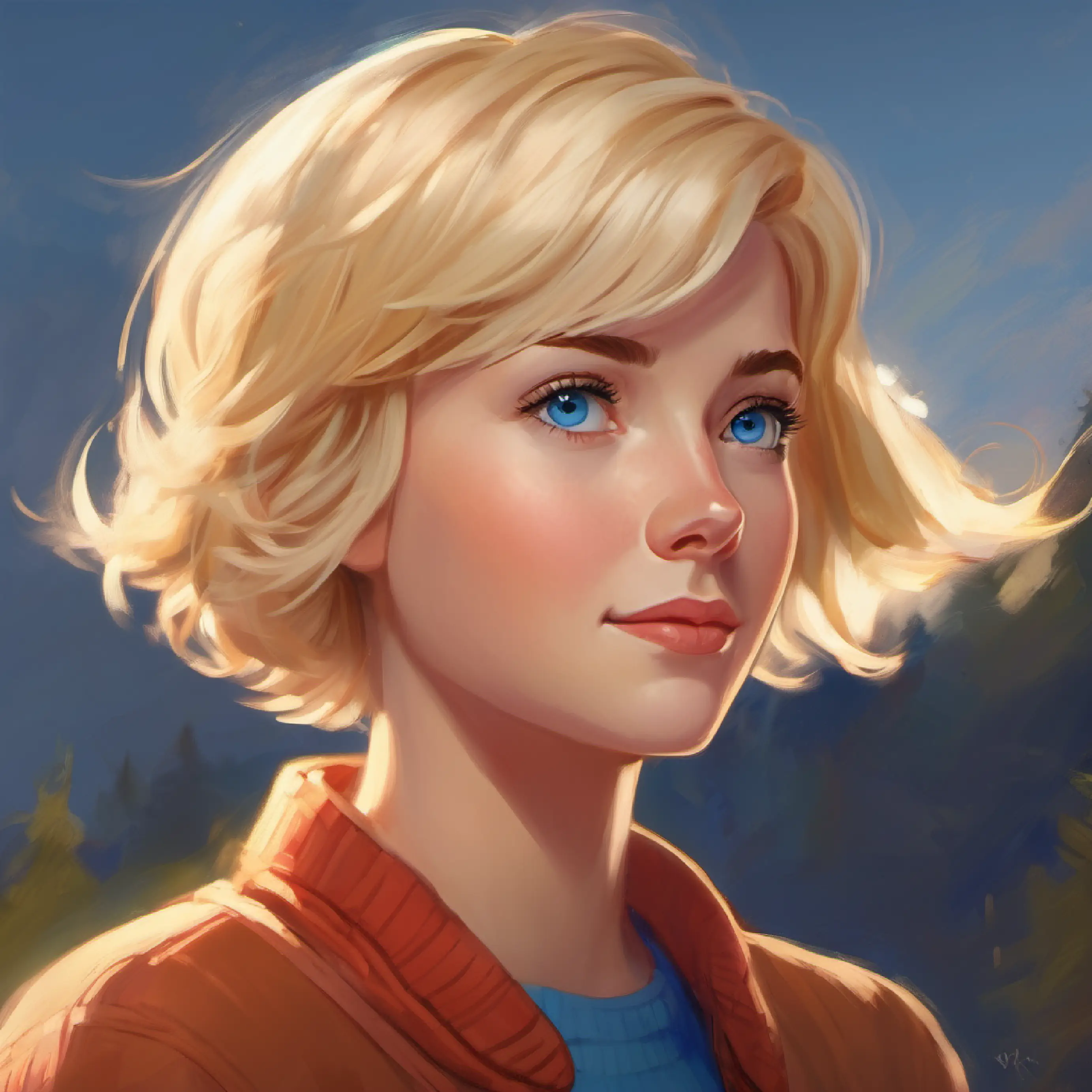 Julie talks to Athletic build, short blond hair, blue eyes, the embodiment of warmth, feeling healed yet confused