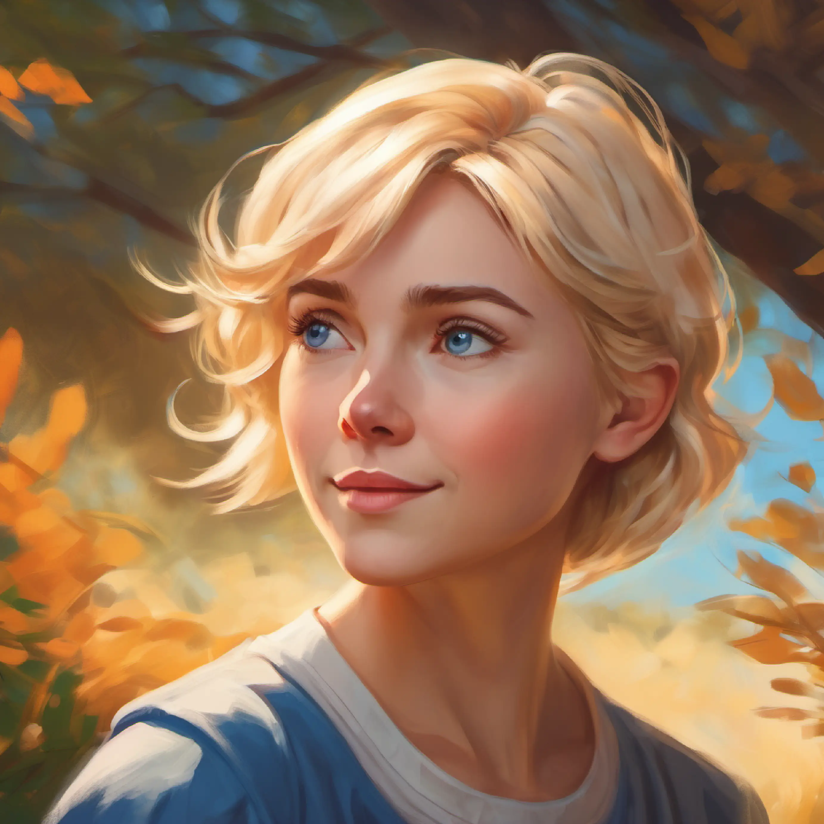 Julie faces Athletic build, short blond hair, blue eyes, the embodiment of warmth's parents, holding back her secret