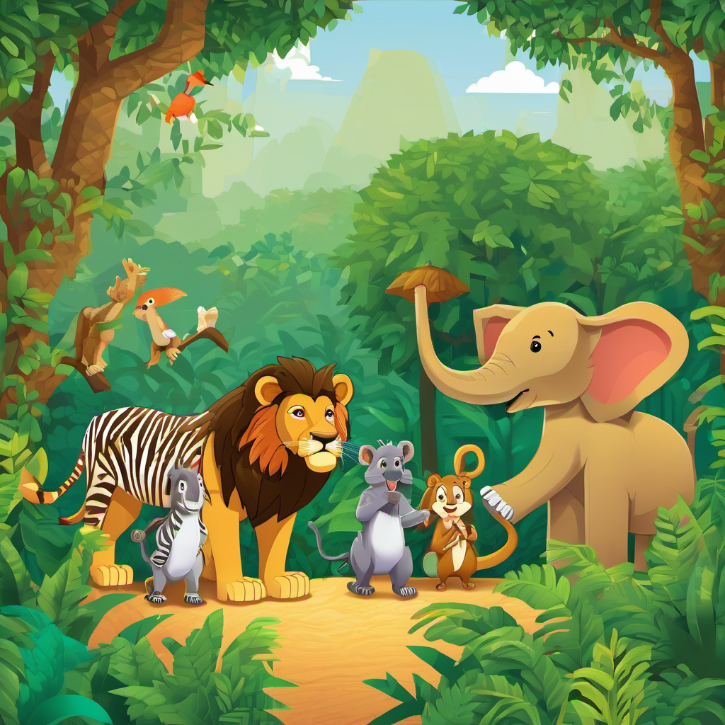 Words of Max's change spread quickly throughout the jungle. Animals from near and far flocked to listen to his tales and learn from his newfound wisdom. Max would gather all the young monkeys and teach them the importance of kindness, empathy, and respect for others. Under Max's guidance, the jungle blossomed with friendship, laughter, and a deep understanding of each other's differences. The lion and the zebra walked side by side, the elephant and the squirrel shared their snacks, and the birds and the monkeys swung together in the treetops.