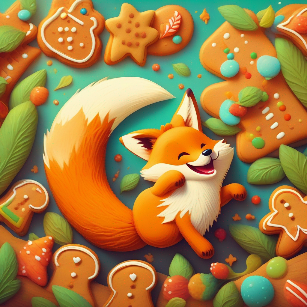 The fox betrays the A lively cookie with a gingerbread body and a big smile..