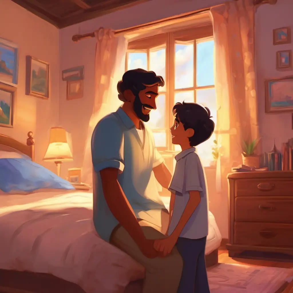 Ahmed expresses love to his dad, bedroom, Ahmed and his dad