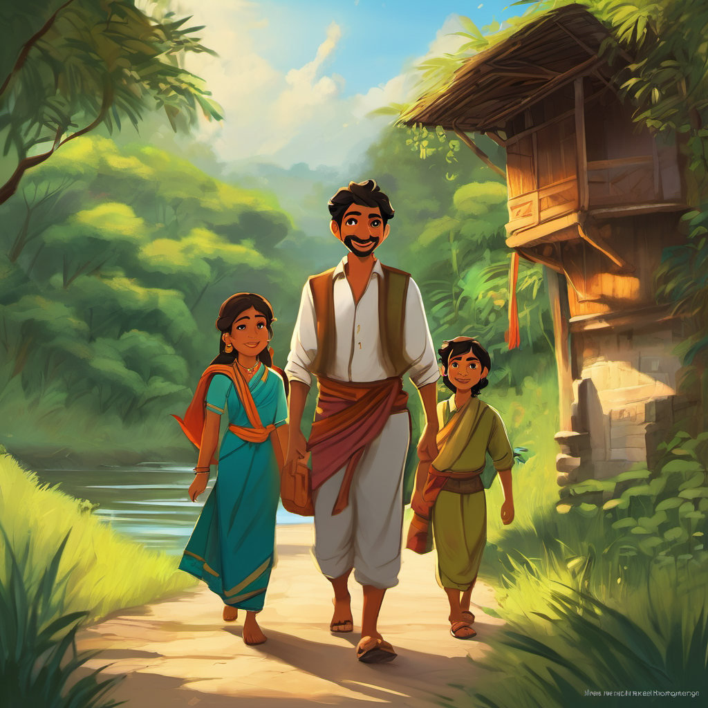 From that day forward, Shayal and Khokon became good friends, always ready for new adventures together. And whenever Shayal looked back on the riverside race, he remembered the valuable lesson he had learned – that life's true joy comes from the journey, not just the destination. And the fox, named Shayal, along with Khokon, Nani Buri, Murgi, Kalu, and all the villagers lived happily ever after, spreading love, kindness, and laughter throughout Bangladesh.