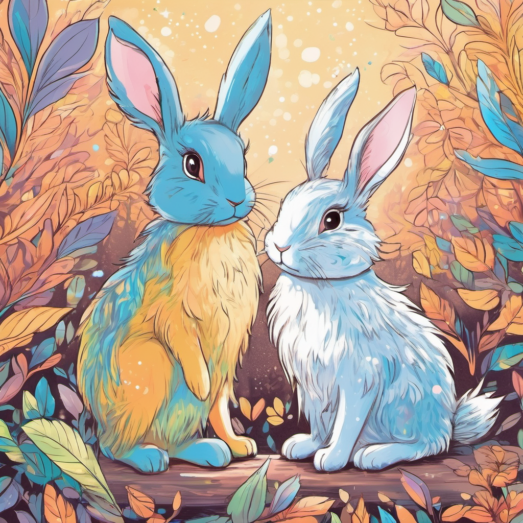 Hearing the bunny's distress, Sparkle and Feathers realized the impact their constant bickering had on others. They looked at each other, a little ashamed of their behavior, and decided it was time for a change. With empathy in their hearts, Sparkle and Feathers apologized to each other and promised to appreciate their differences rather than arguing about them. They realized that their shapes didn't have to be the same, and both were equally beautiful.