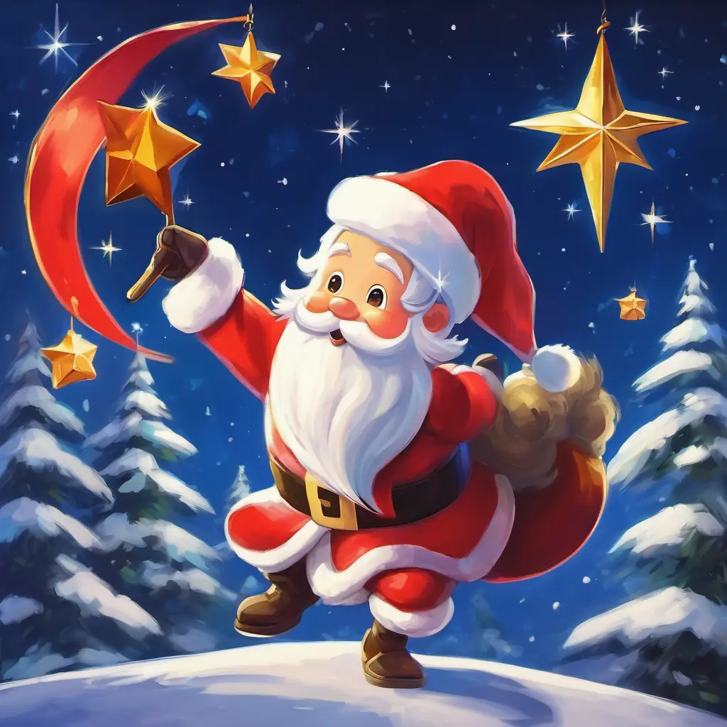 Shooting star, Santa's chuckle, granting wishes to believers