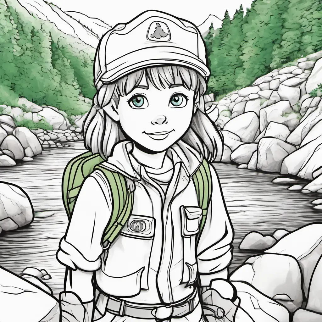 Brinley has brown hair, blue eyes, and loves wearing her purple cap and Barret has blond hair, green eyes, and always has a wide smile crossing a river using stones and climbing a mountain together.