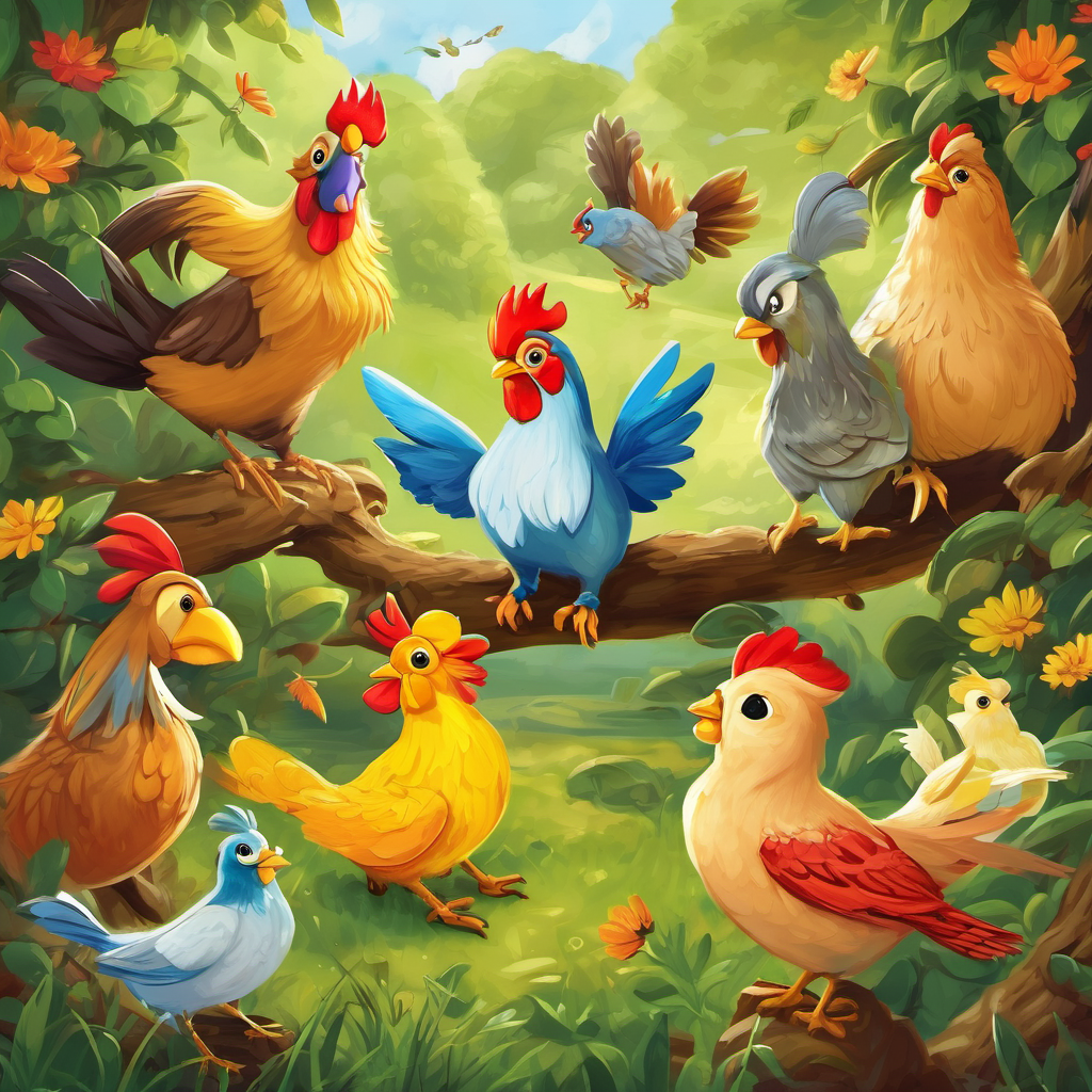 As they continued through the alphabet, each animal found something starting with different letters. The animals laughed, played, and helped each other. They realized that teamwork and friendship made everything so much more enjoyable. El Pollo Amarillo noticed that some of his friends were having trouble finding something starting with a specific letter. He encouraged them, telling them to remember the sound of the letter and think outside the box. They learned not to give up and always try their best.