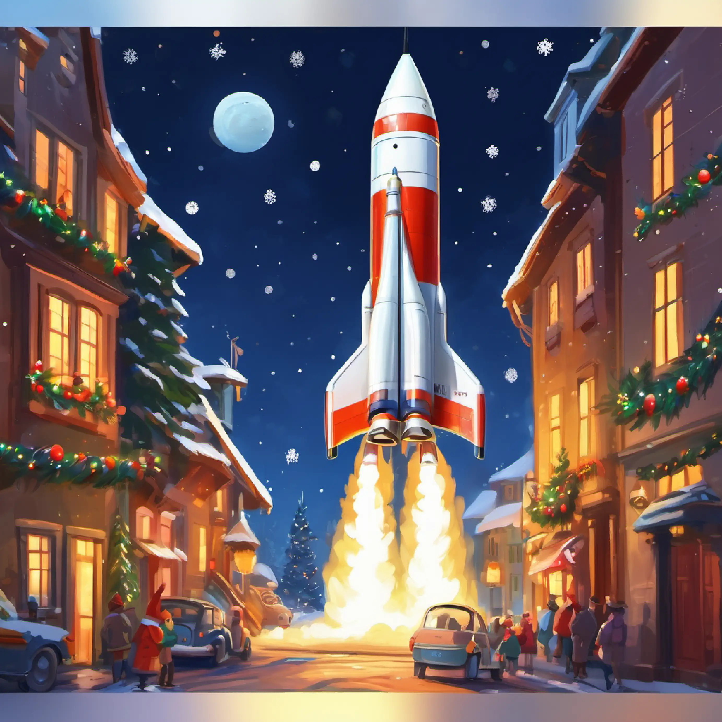 Discovery of Sid's rocket, excitement, cluttered background.
