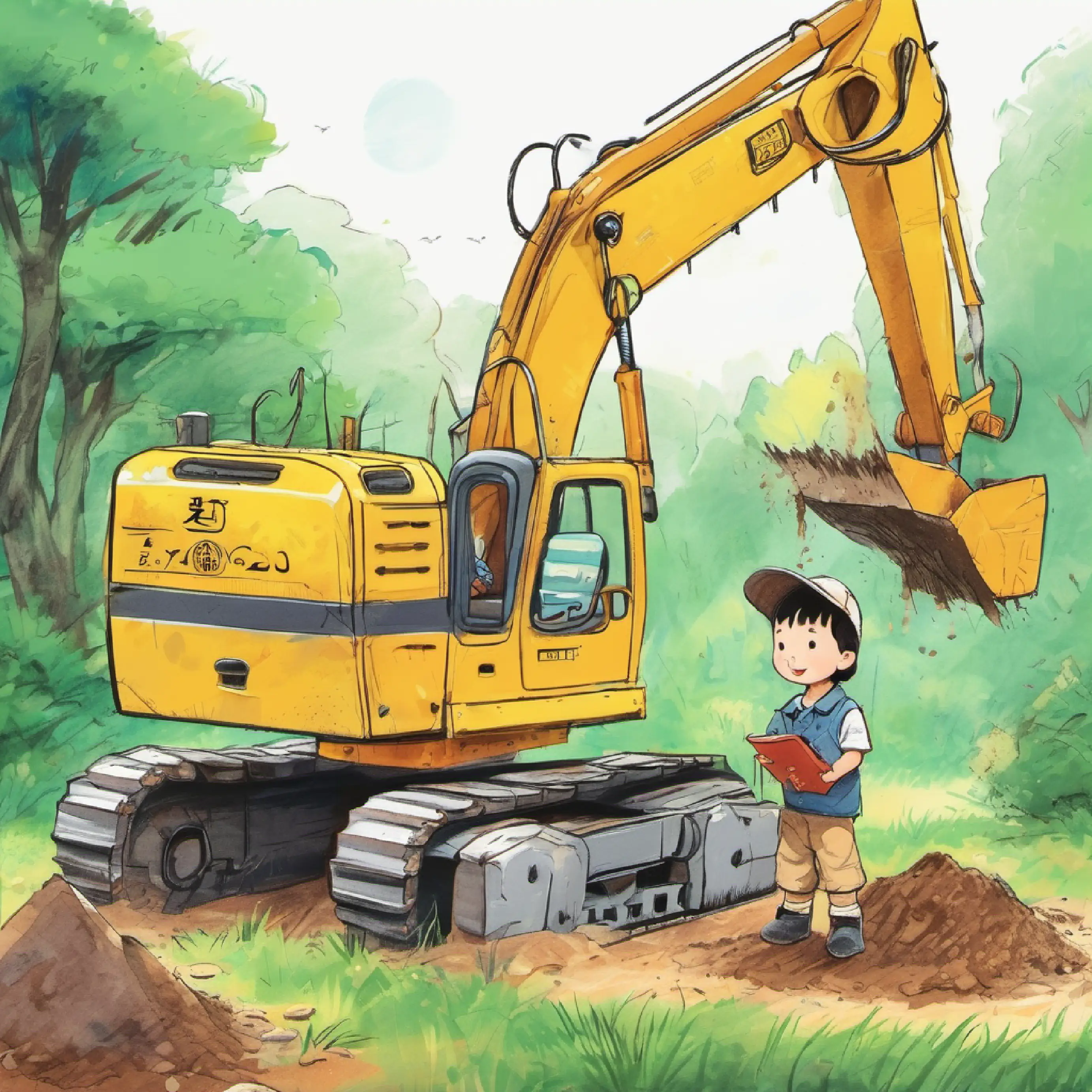 Xiao Zhu Zhu enjoying his day with the excavator.