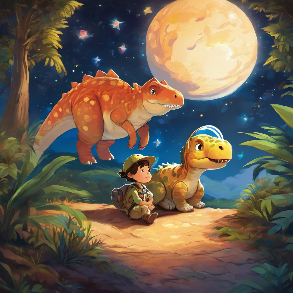 As Dino closed his eyes that night, he dreamed of more exciting adventures, knowing that even a little dinosaur like himself could reach for the stars and beyond. And with that thought, he peacefully drifted to sleep, eager to share his newly acquired knowledge with other aspiring space explorers. Goodnight, little dreamer, and may all your dreams take you on magical journeys through endless skies!