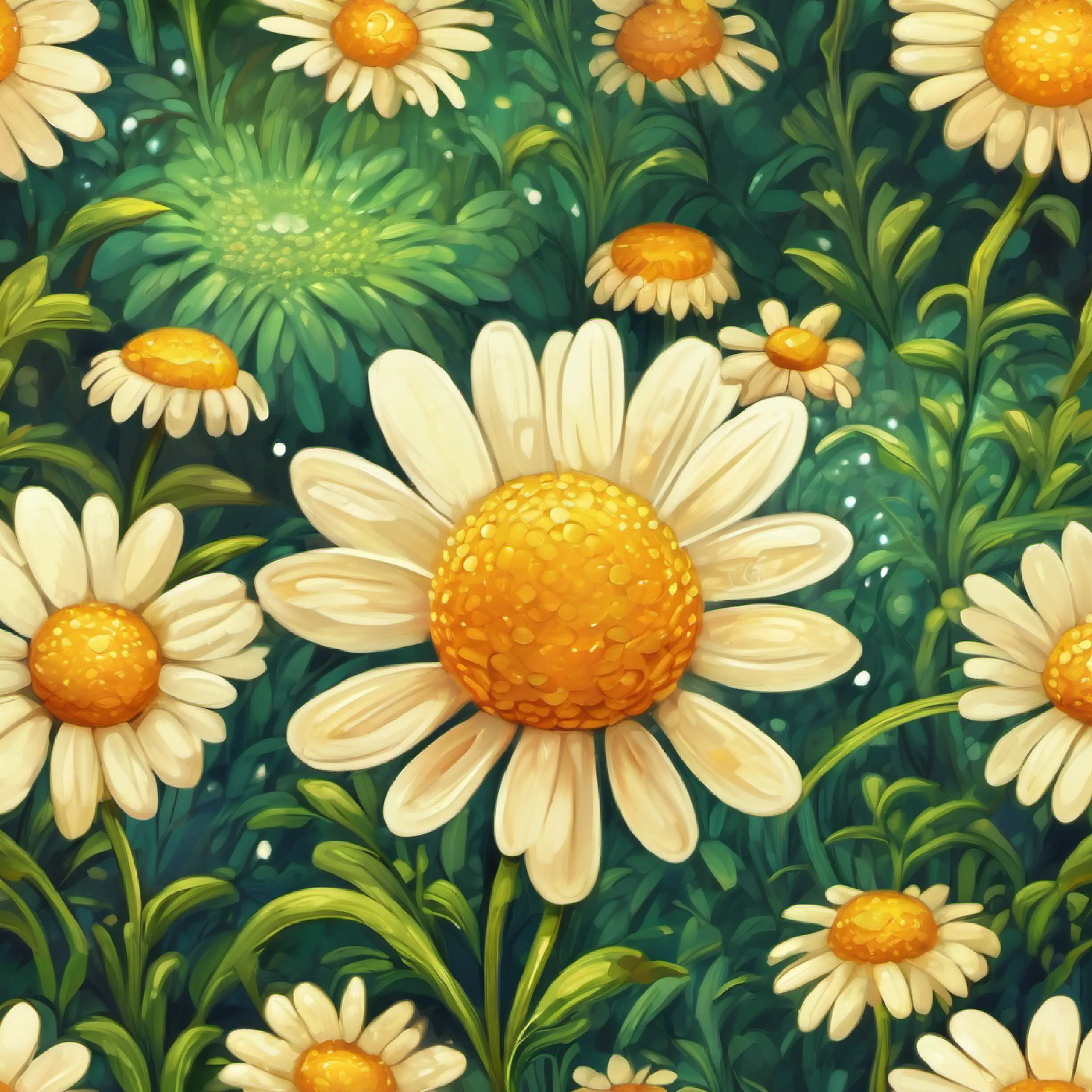 Microscopic examination of the daisy reveals unusual cellular activity.