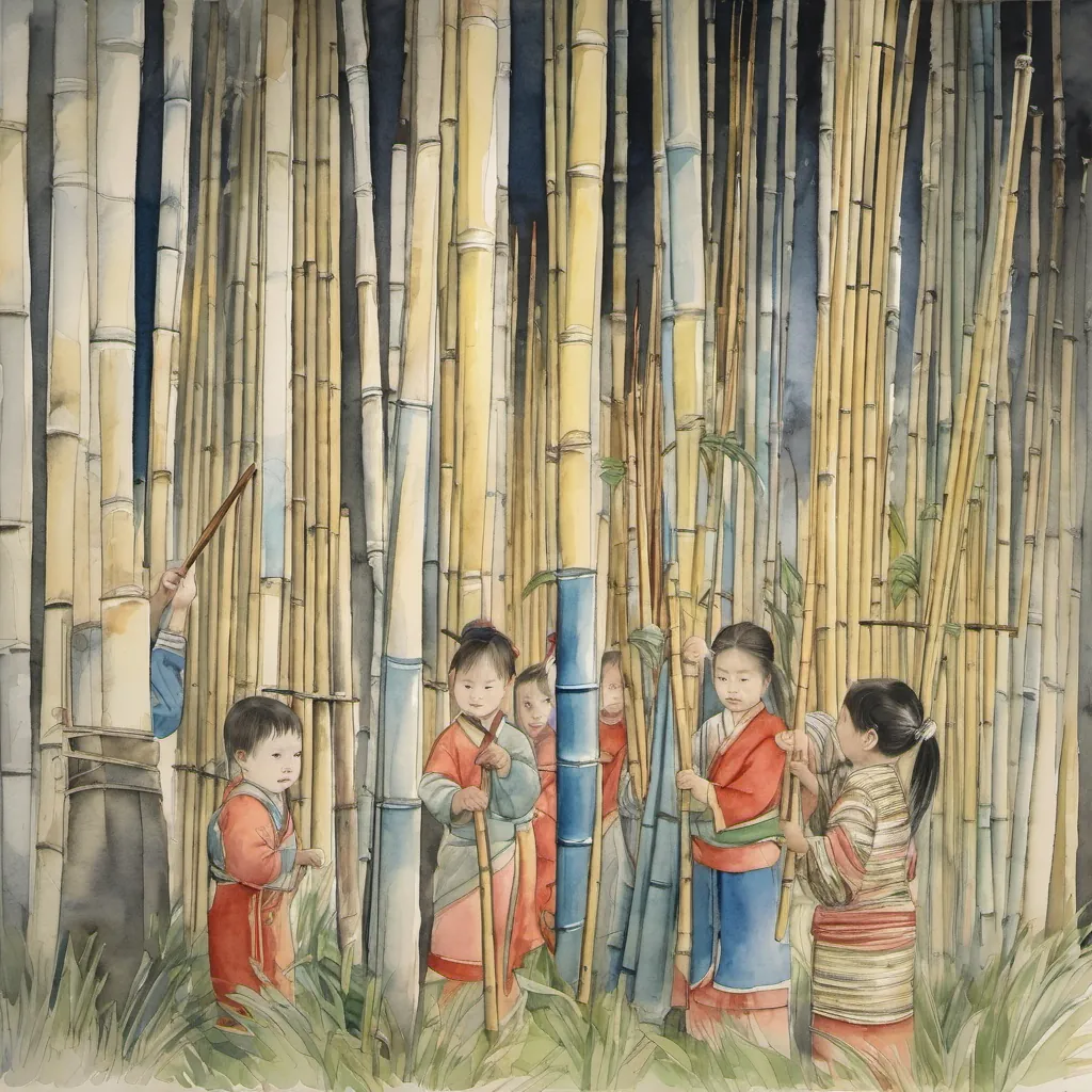 Children easily snapping their individual bamboo sticks, a sense of revelation dawning on their faces.