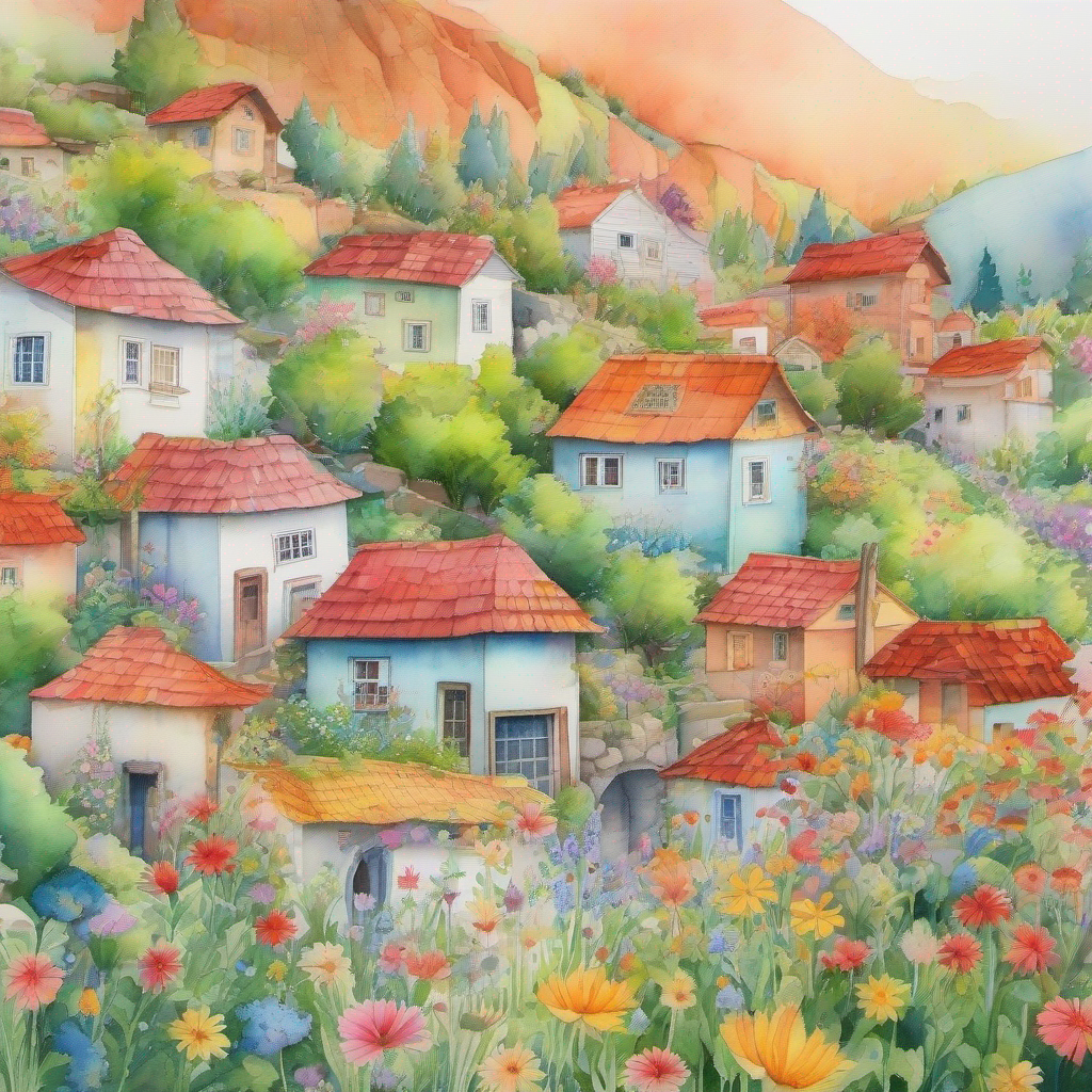 A colorful village filled with flowers and honest people.