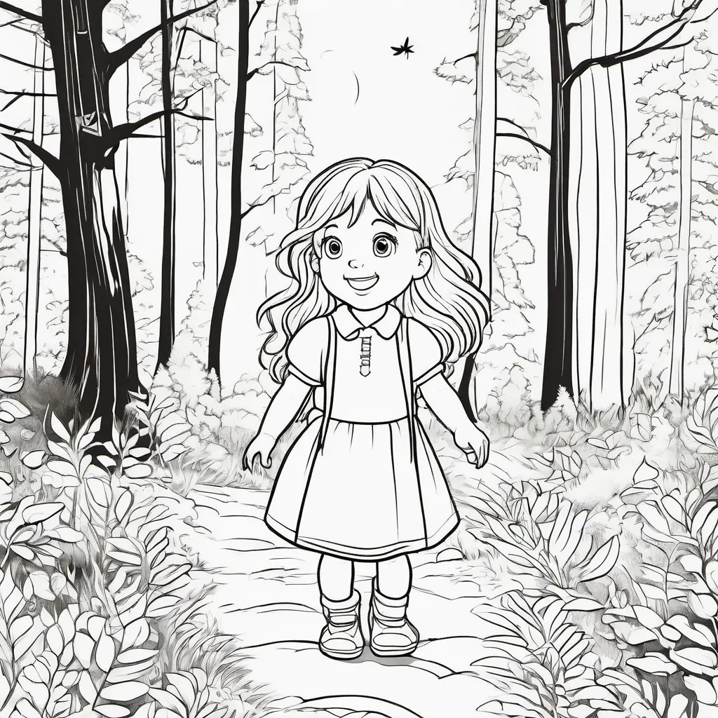 Lilli is in the forest, hearing loud footsteps. Setting: sunny forest.