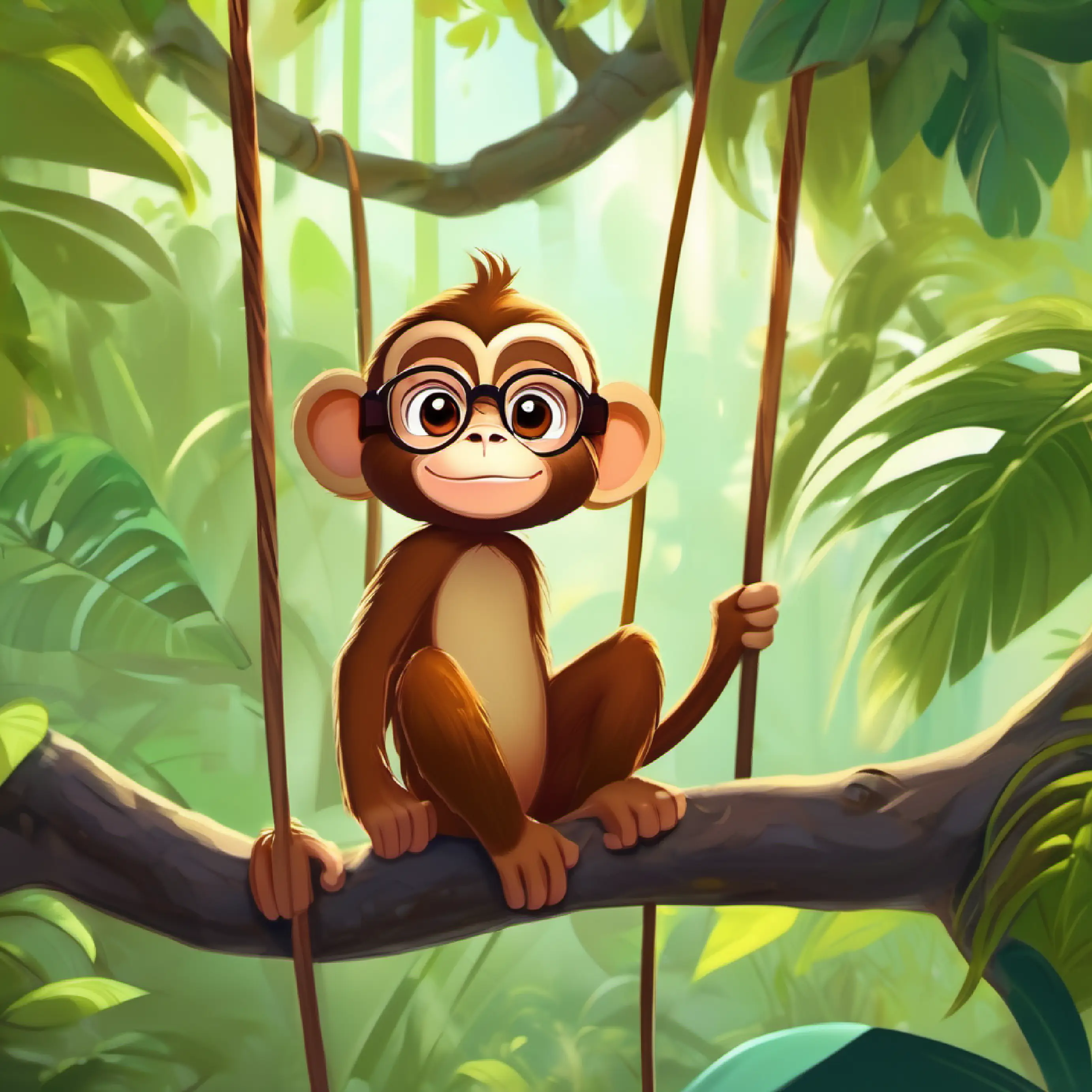 Introduction to Mati, sunny jungle, swinging tree activity