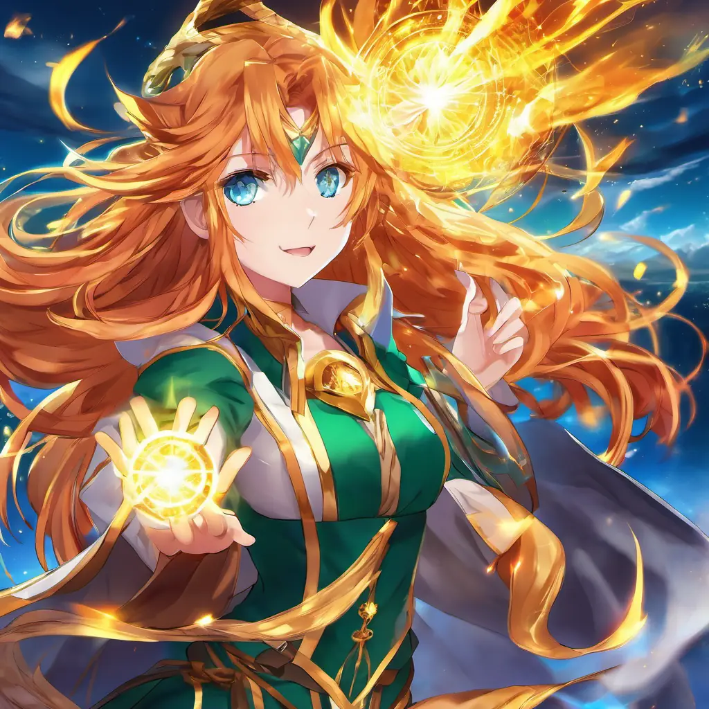 Fiery hair, sparkling emerald eyes and Golden hair, sky-blue eyes confront a wicked sorcerer, Golden hair, sky-blue eyes discovers her magical abilities.