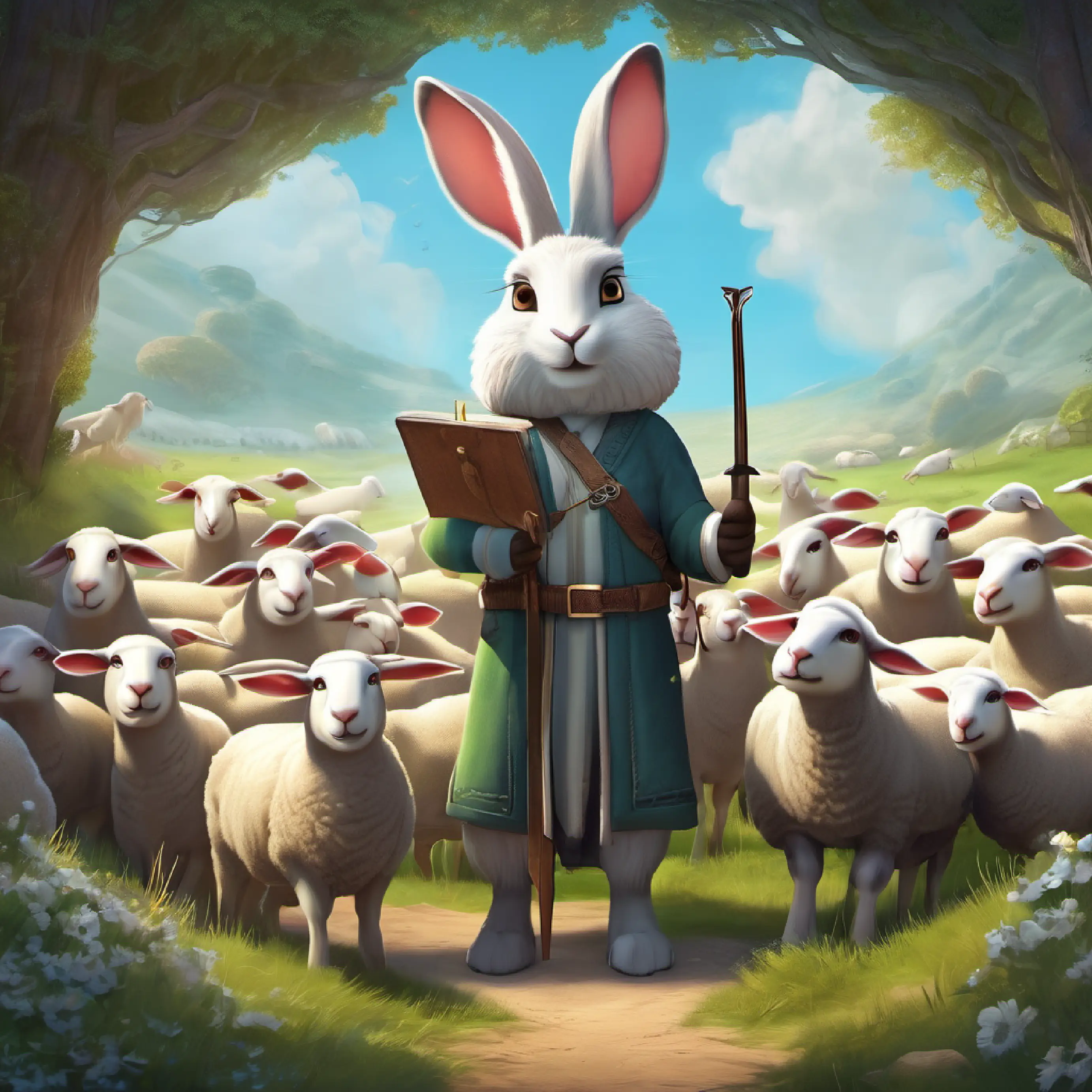 Rabbit advises seeking help from Sheep, knowledgeable and wise.