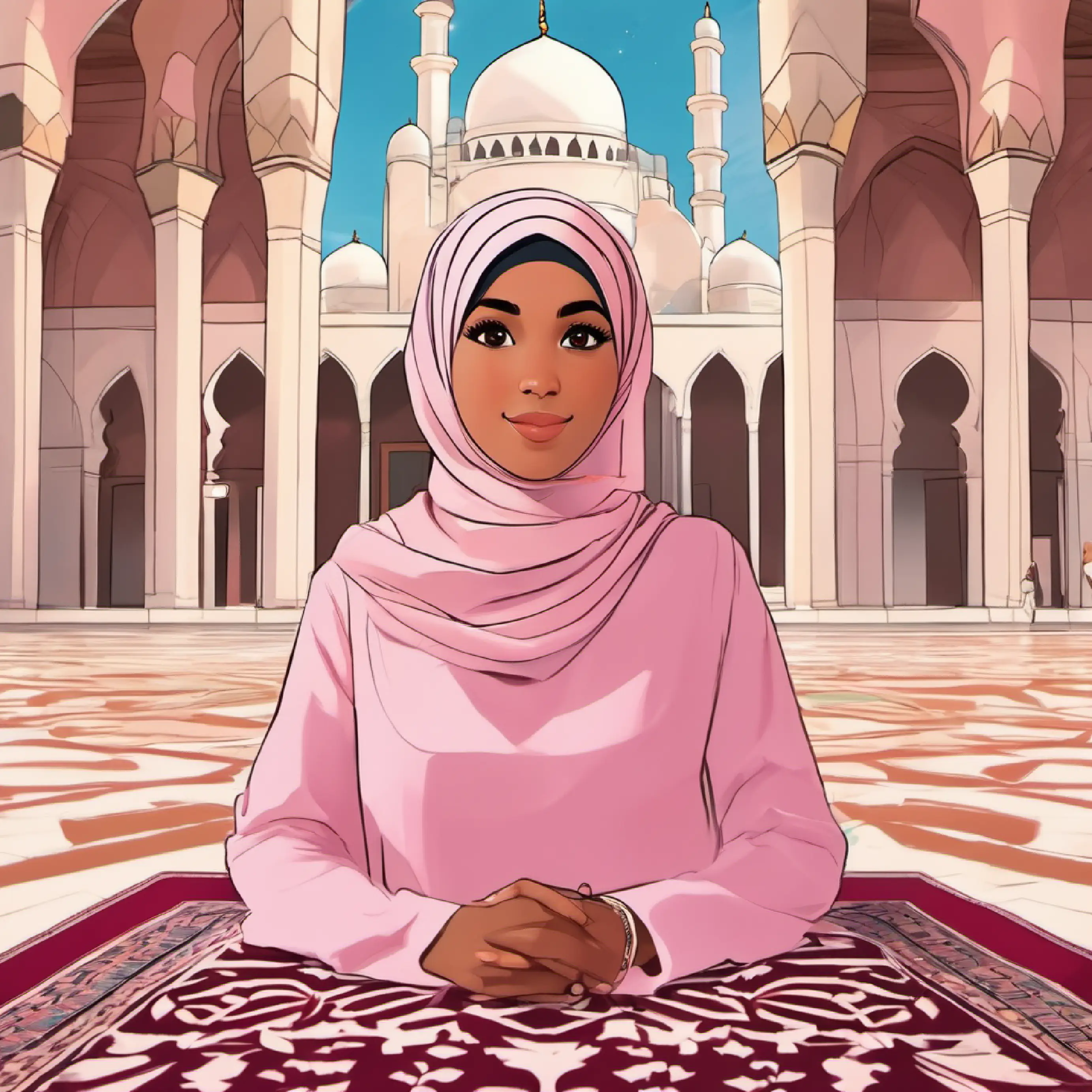 Ayesha experiences tranquility at the mosque with loved ones.