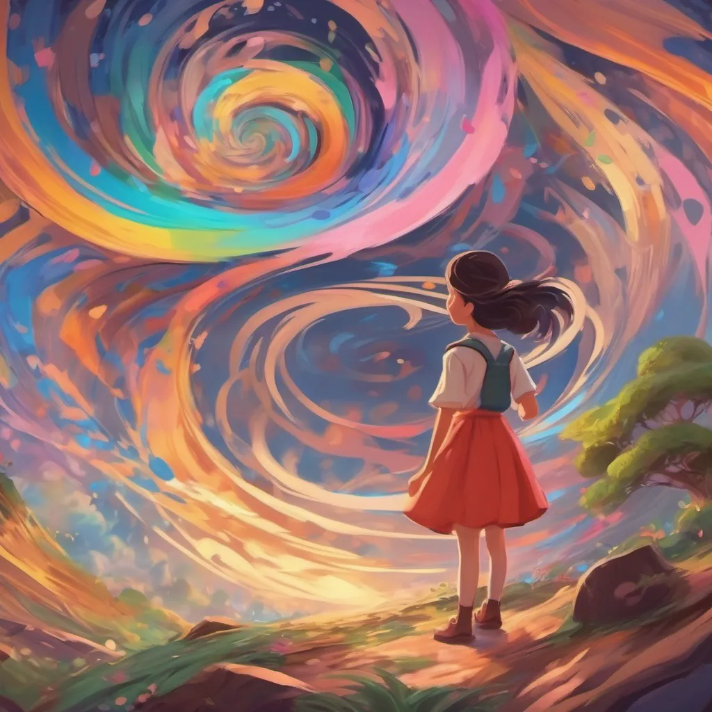 A swirl of colors and sounds engulfing a curious girl